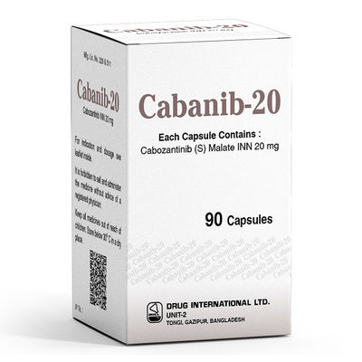Beacon  Cabozantinib XL-184 Cabozanix  60mg*30 comprimidos Cancro do rim, cancro da tiroide, cancro do fígado, sarcoma de tecidos moles, cancro do pulmão de células não pequenas, cancro da próstata, cancro da mama, cancro do ovário,
