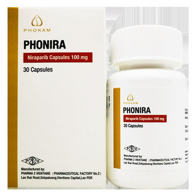 Tlph、Beacon、Everest、PHARMA 2 VIENTIANE  Niraparib ZL-2306 PHONIRA   100mg*30 comprimidos Cancro do ovário, cancro da trompa de falópio, cancro peritoneal para estádio 1 2 3 do cancro